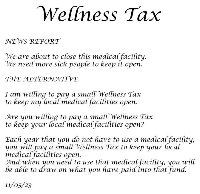 Would you be willing to pay a Wellness Tax?